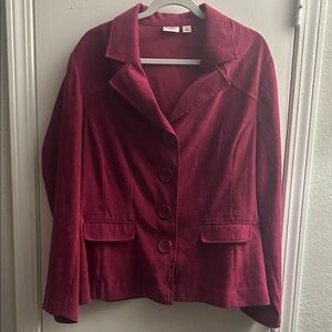 Cato Burgundy Tailored Button-Front Blazer